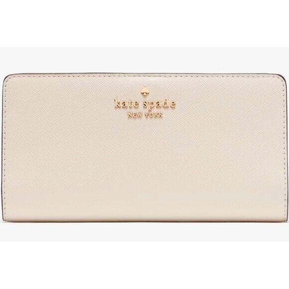 S Kate Spade Madison Large Slim Wallet Meringue White Leather KI366 NWT $179 - Picture 1 of 7